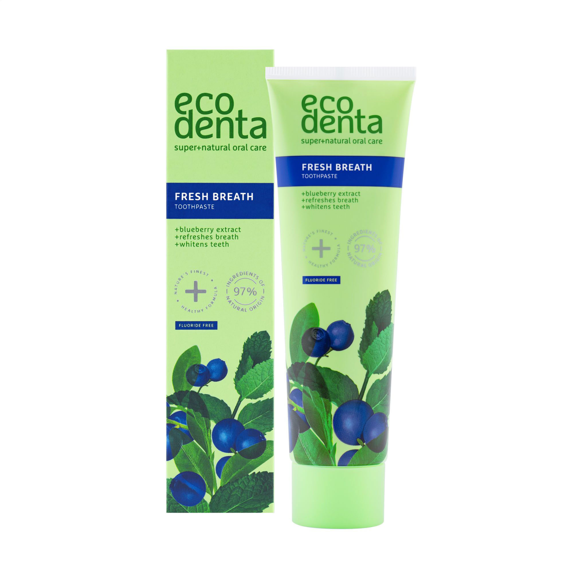 Зубна паста Ecodenta Green Line Fresh Breath Toothpaste з чорницею, 100 мл